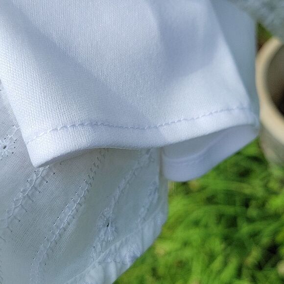 🦋EUC Rabbit Rabbit Rabbit White Cotton Eyelet Lace Sleeveless Summer Dress SZ16 - Picture 8 of 12